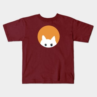 White Cat Face Kids T-Shirt